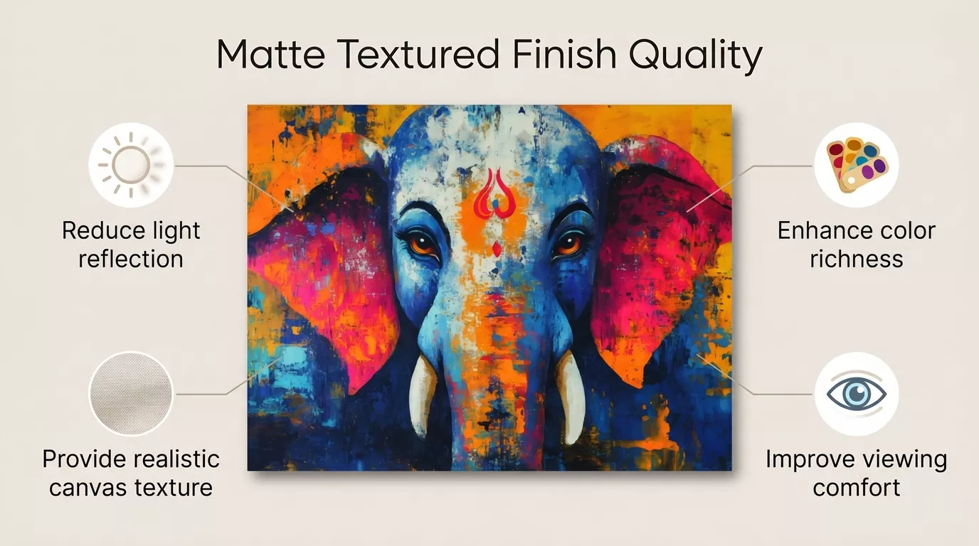 Abstract Ganesha Canvas Wall Art Finish Quality