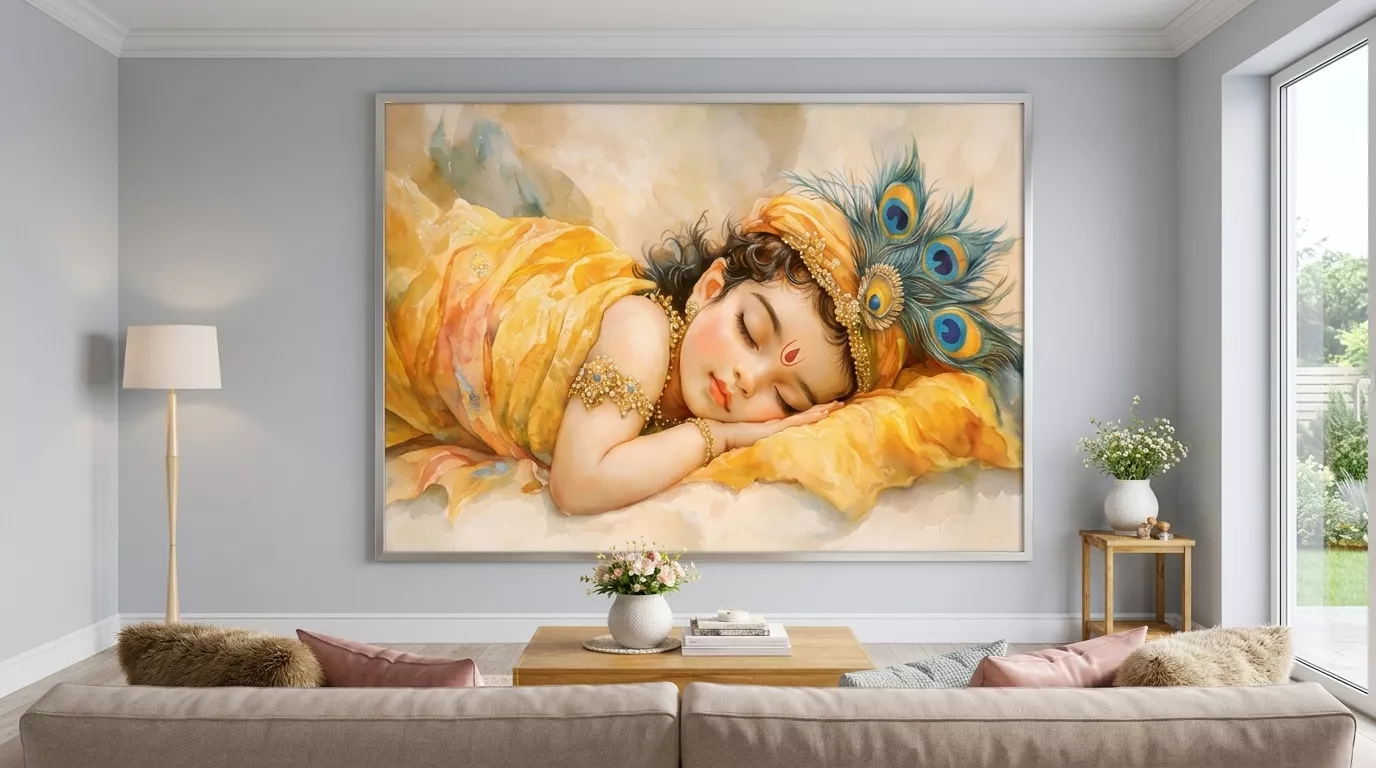Baby Krishna Living Room Wall Art