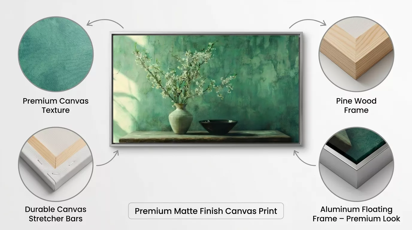 Blossom Vase Canvas Wall Art Details