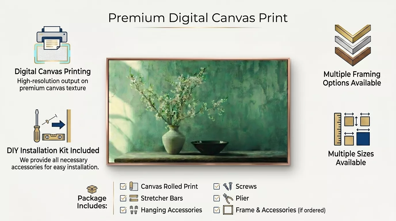 Blossom Vase Canvas Wall Art Digital Print