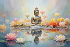 Buddha Lotus Canvas Wall Art