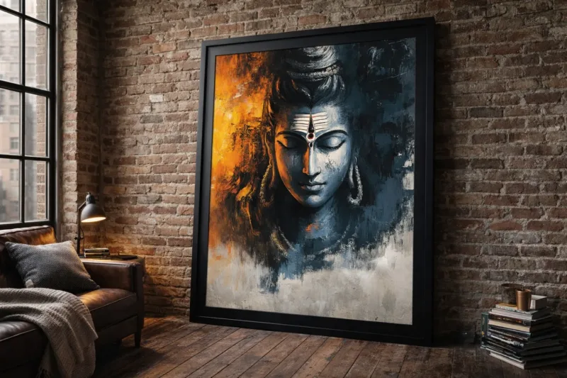 Divine Lord Shiva Canvas Wall Art (36×48 Inch) – Majestic & Powerful Mahadev Digital Canvas Print