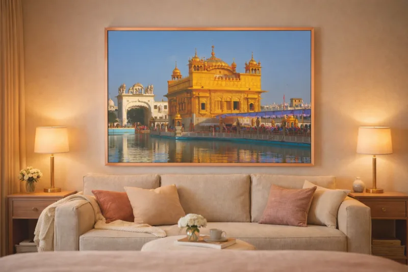 Sacred Golden Temple Amritsar Canvas Wall Art – 48 × 36 Inches – Premium Harmandir Sahib Digital Print