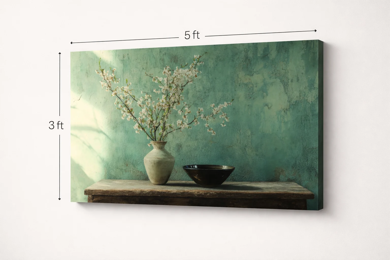 Minimalist Blossom Vase Canvas Wall Art – 36 × 60 Inches Modern Botanical Painting - Image 8