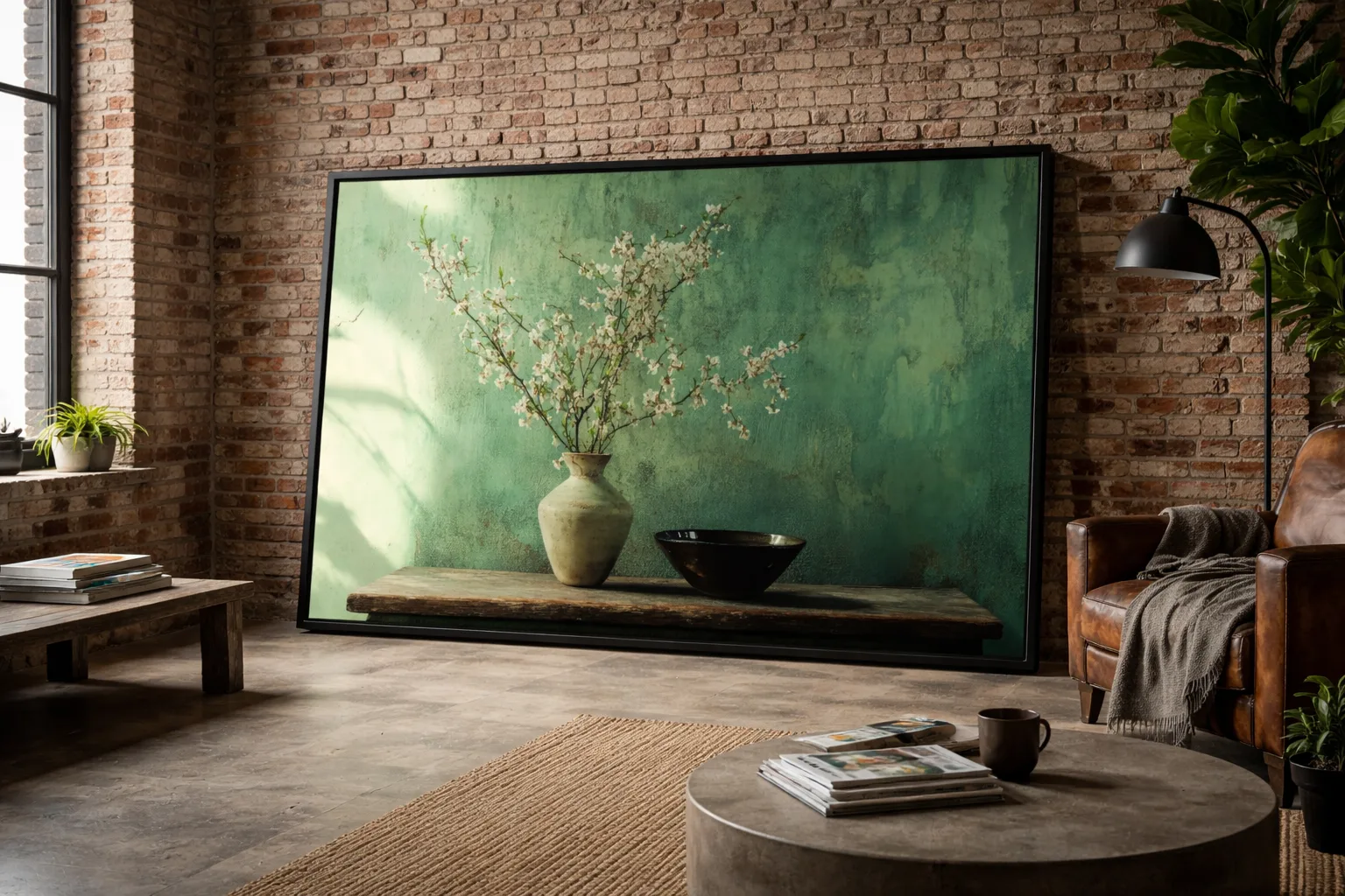 Minimalist Blossom Vase Canvas Wall Art – 36 × 60 Inches Modern Botanical Painting - Image 7