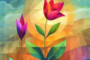 Geometric Floral Canvas Wall Art