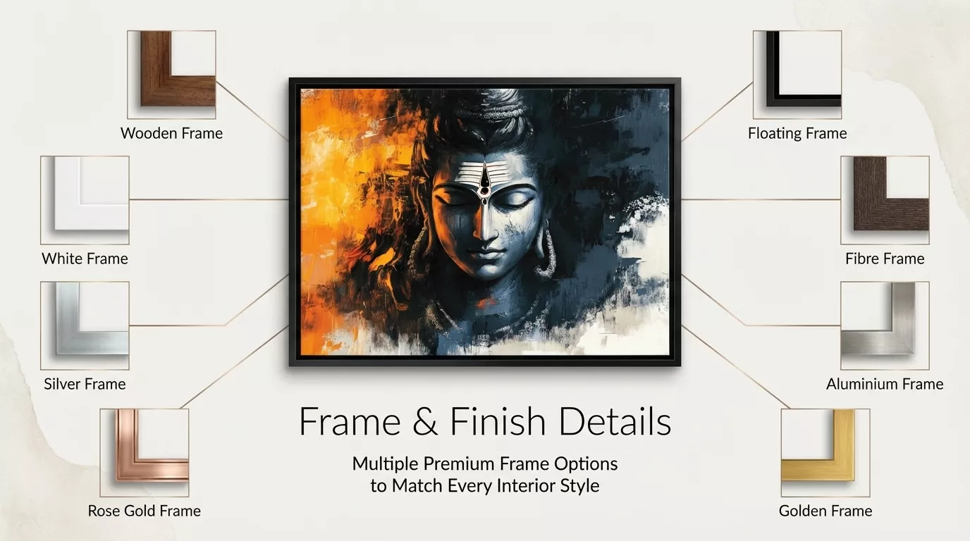 Lord Shiva Wall Art Frame and Finish