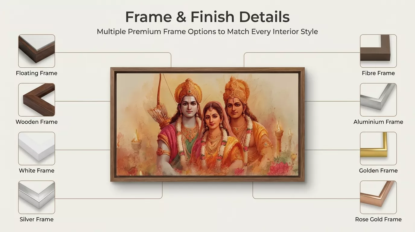 Ram Darbar Wall Art Frame & Finish Details