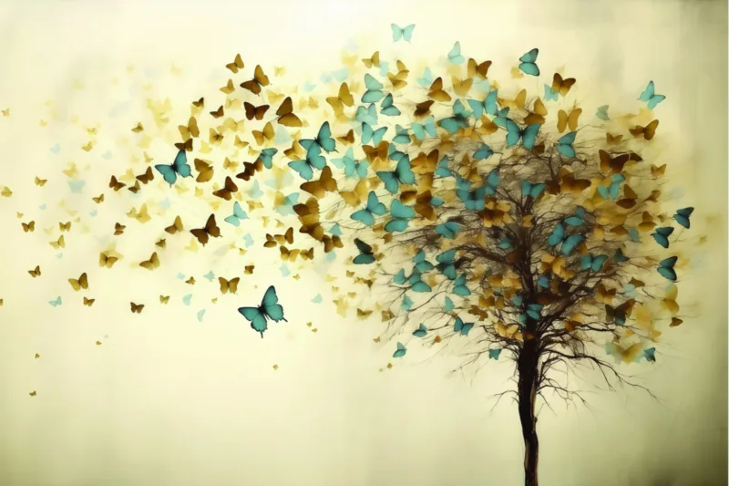Butterfly Tree Canvas Wall Art