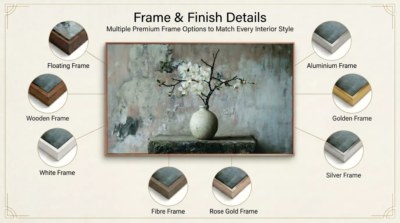 Rustic Blossom Vase Canvas Wall Art Frames