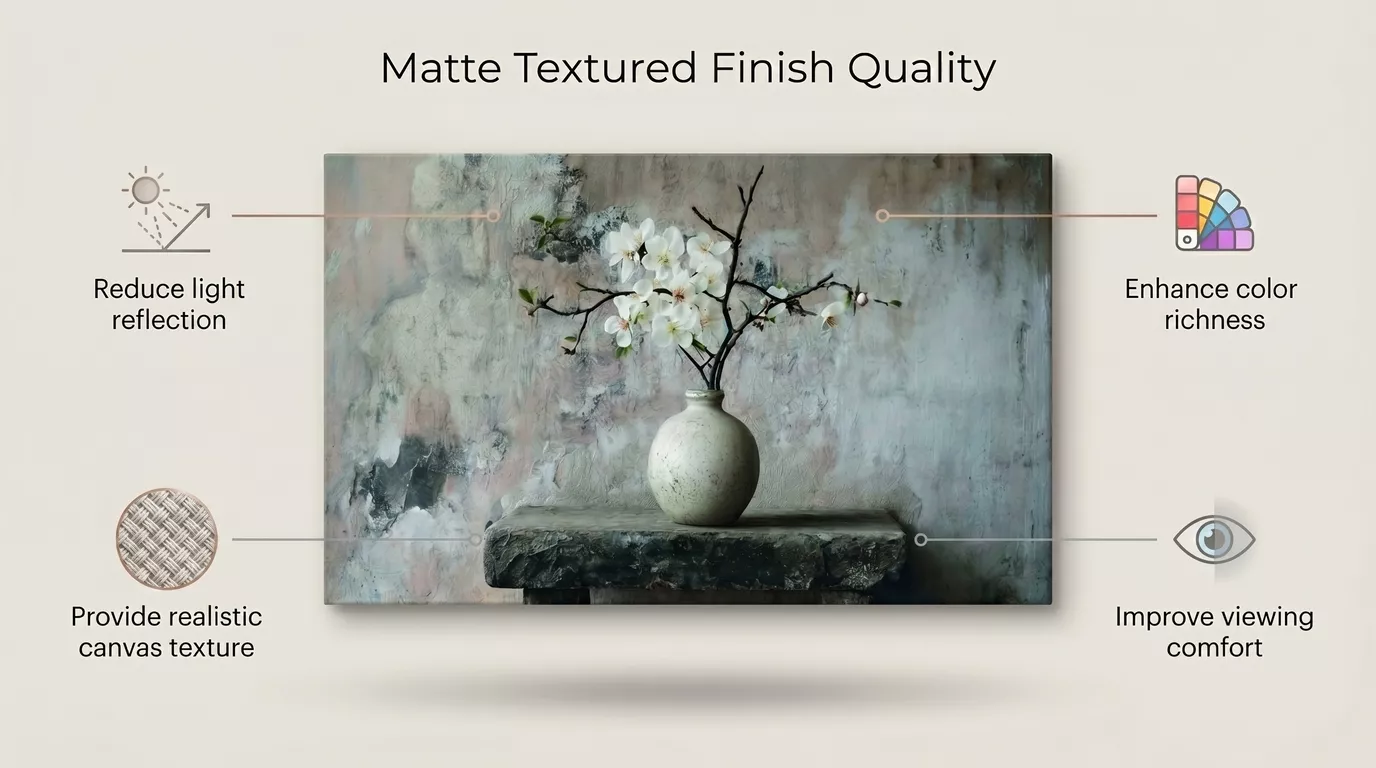 Rustic Blossom Vase Canvas Wall Art Finish Quality