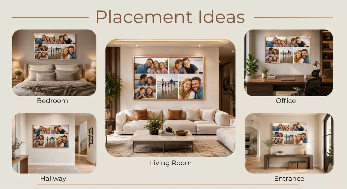 Personalized Family Photo Collage Canvas Wall Art Placement Ideas
