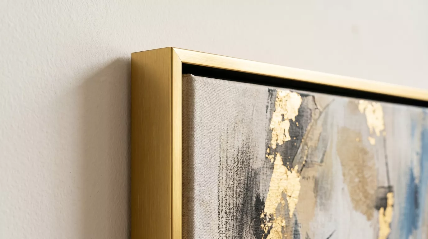 Gold Floating Canvas Frame Close-up