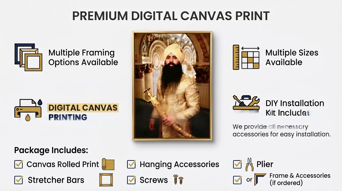 Wooden Portrait Canvas Frame Digital Print
