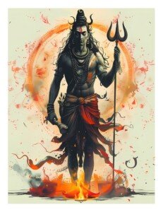 Shiva The Destroyer Canvas Wall Art 3x4 Feet – Floating Frame – Premium Digital Canvas Print – Living Room & Home Spiritual Wall Décor