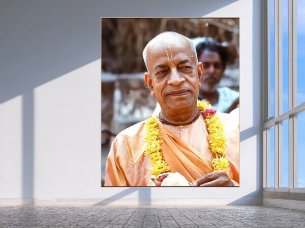 indian spiritual leader canvas wall art shown framed on a wall