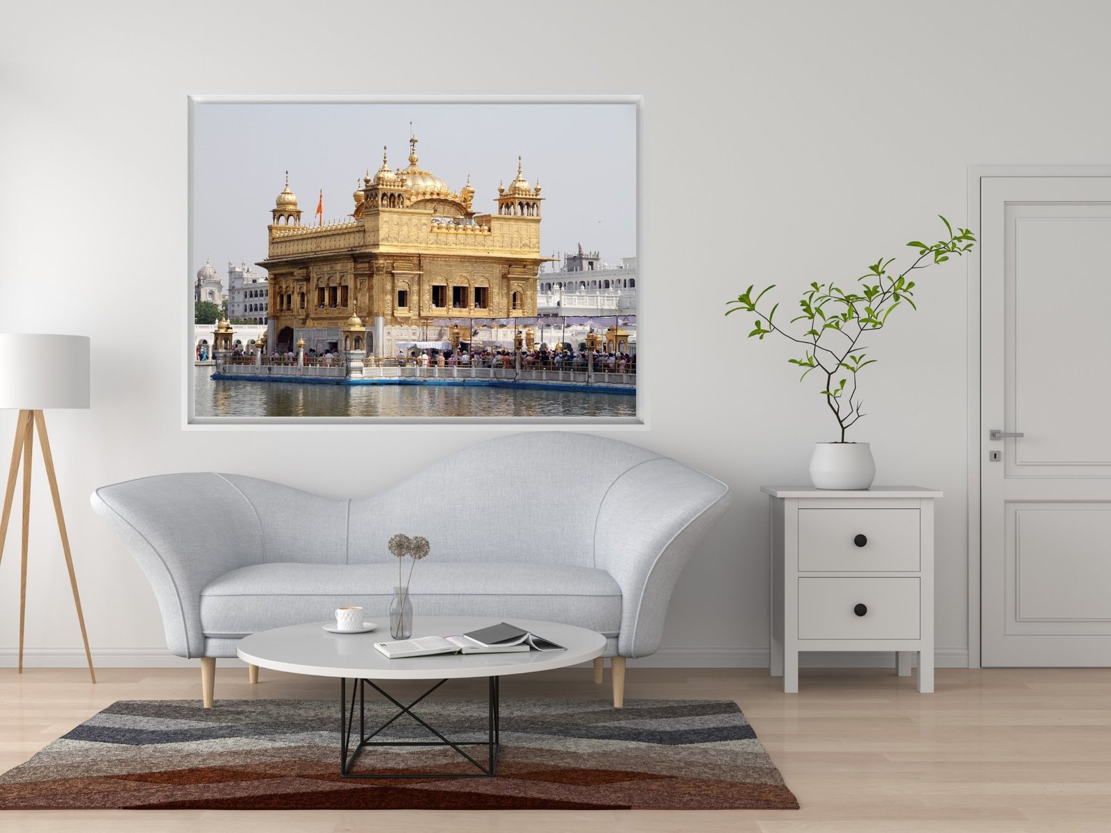Golden Temple Daylight framed canvas wall art