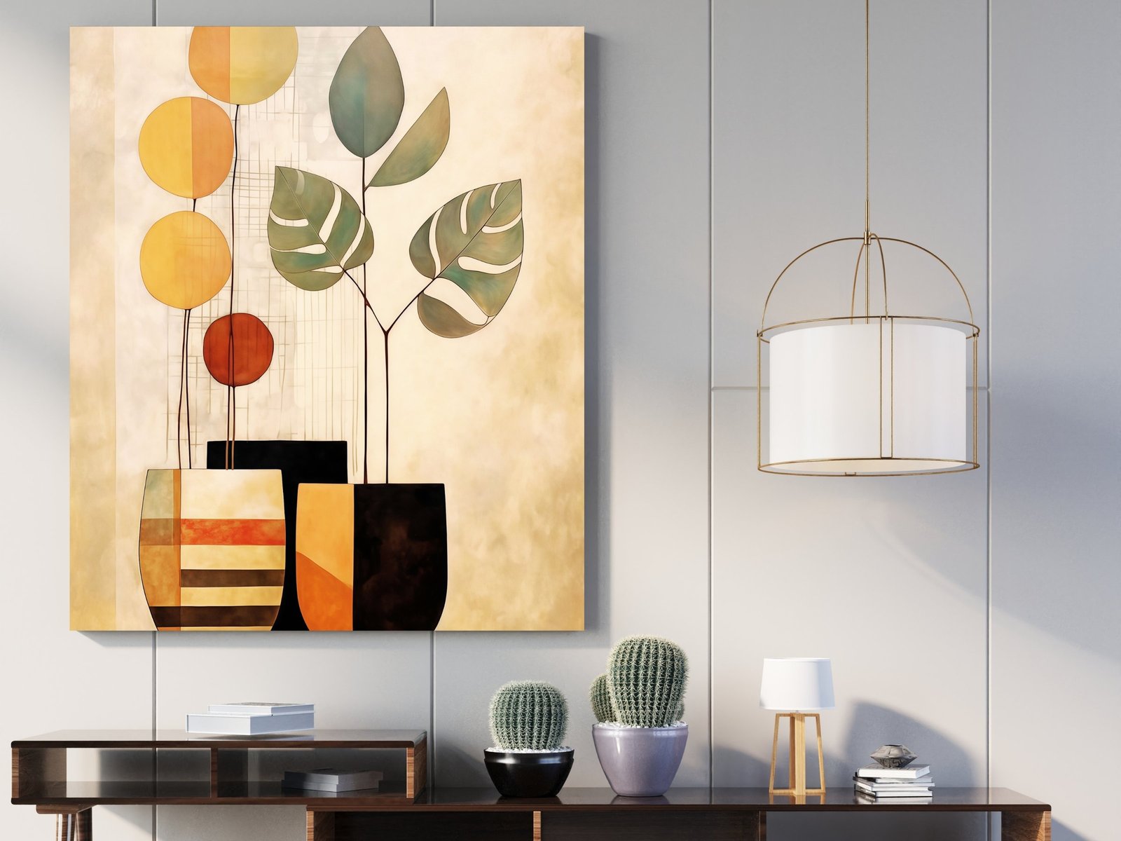Modern Plant Art framed canvas wall art