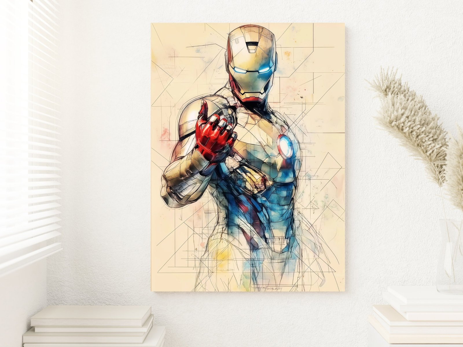 Iron Man Portrait framed canvas wall art