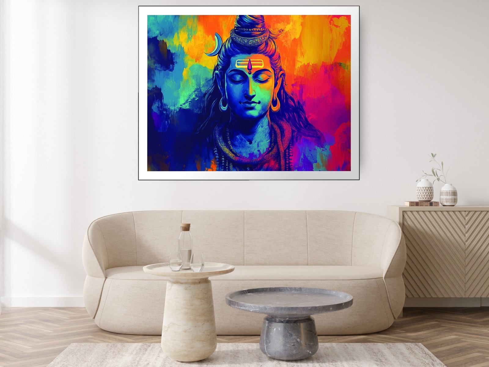 Shiva Meditation Art canvas wall art placement