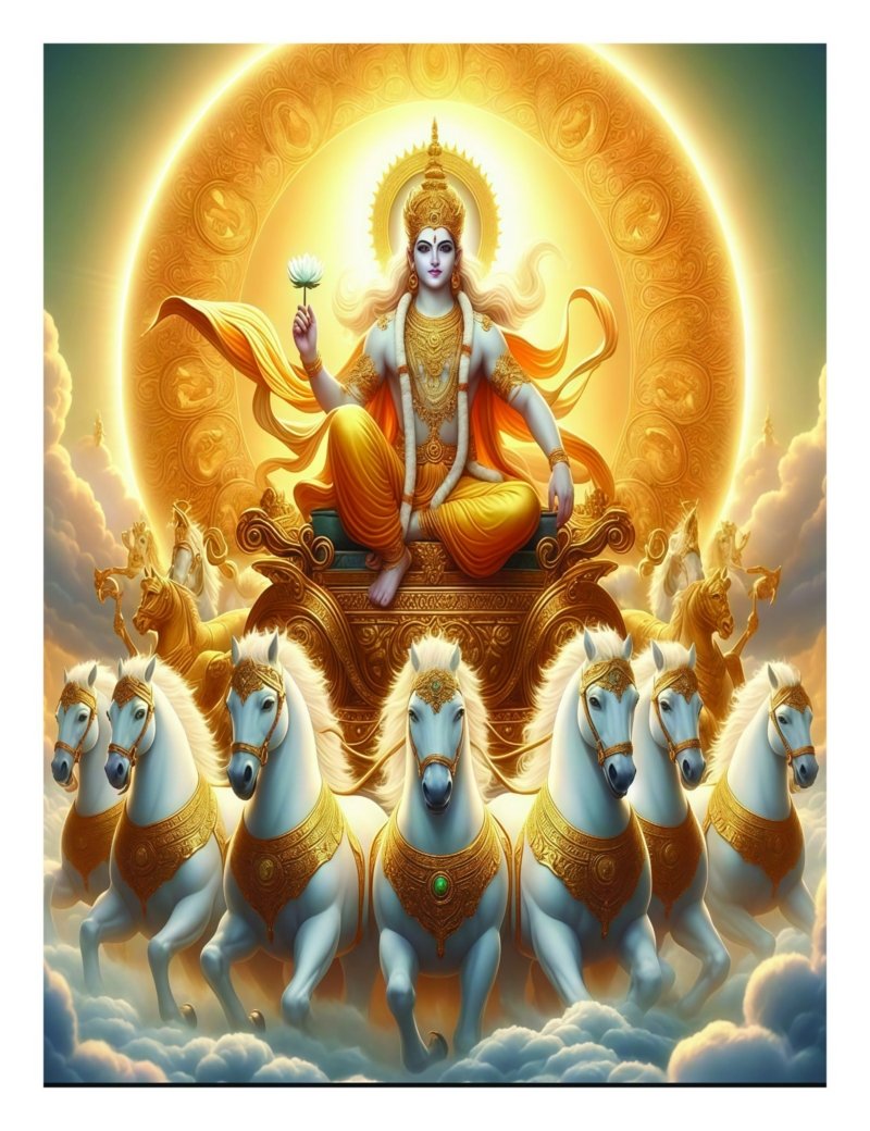 surya in chariot canvas wall art