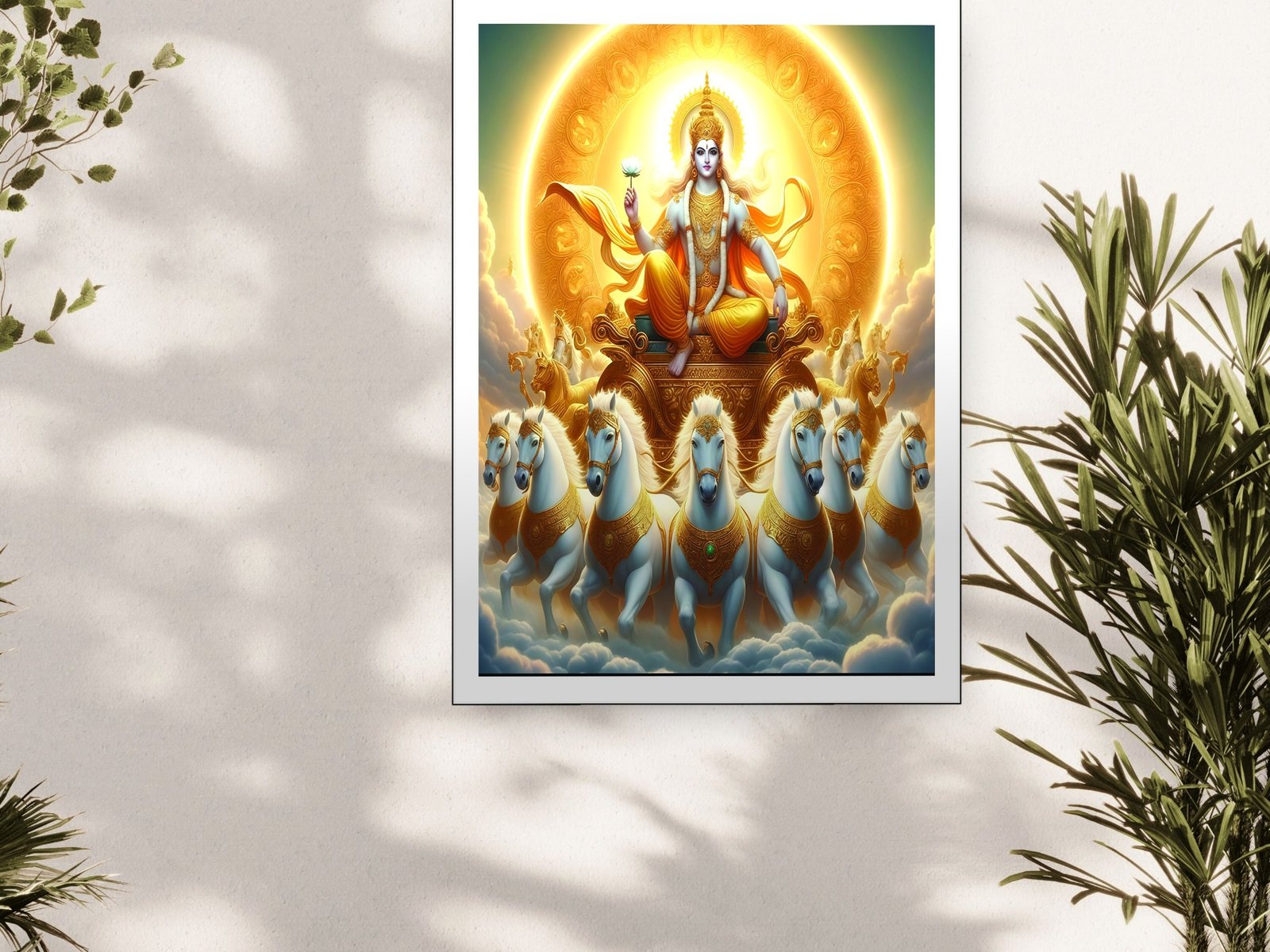 Surya in Chariot canvas wall art placement