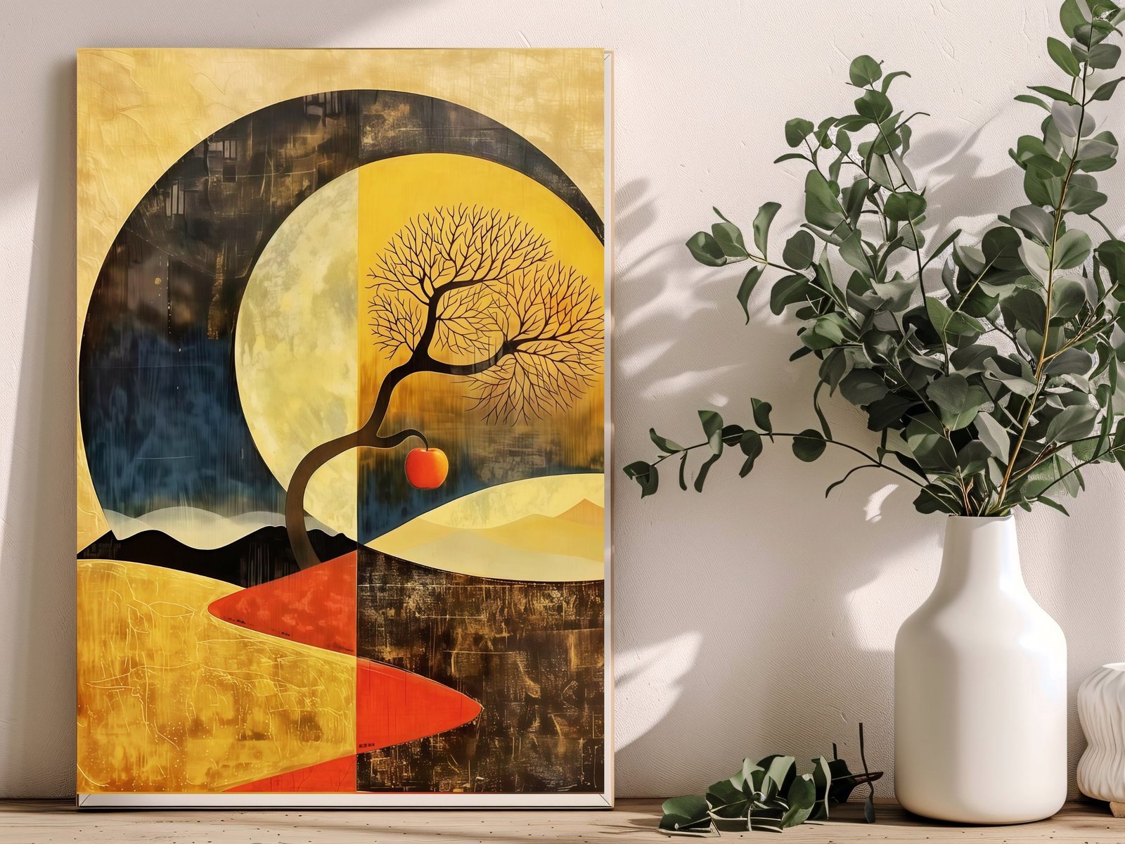Tree Under Moonlight framed canvas wall art