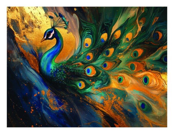 peacock art canvas wall art