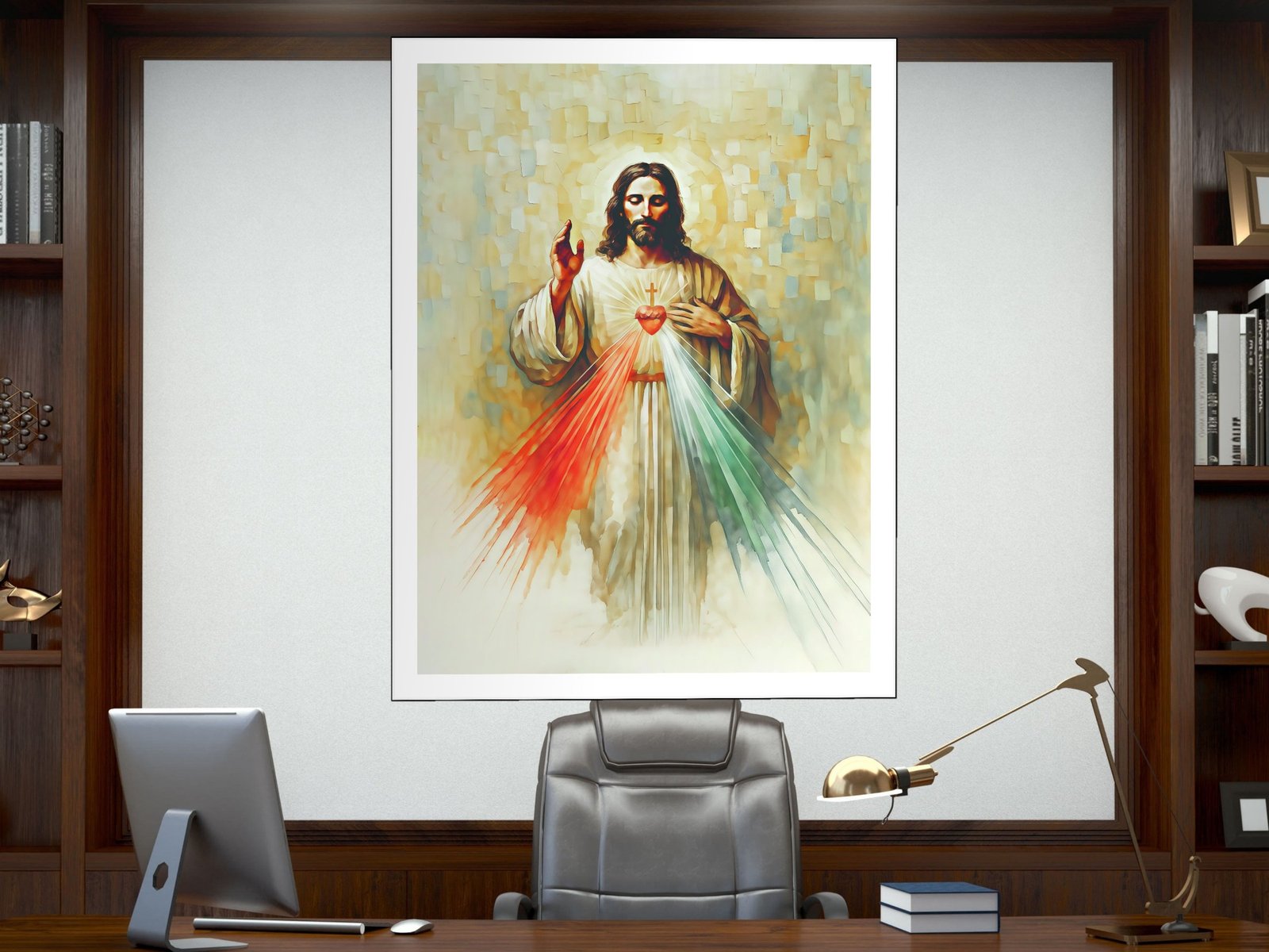 Sacred Heart of Jesus canvas wall art placement