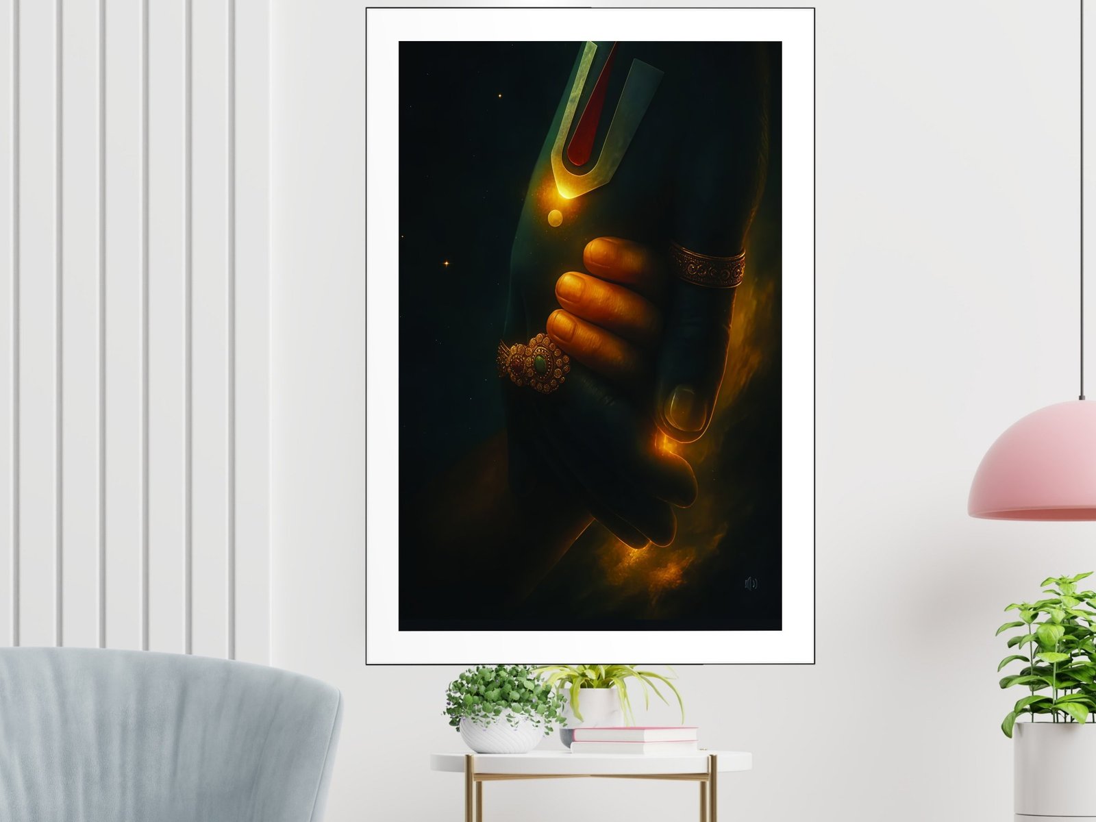Divine Hand with Mala framed canvas wall art