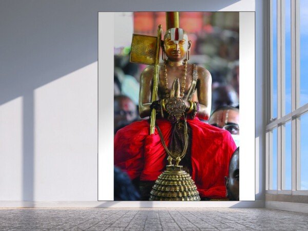 sri ramanuja procession canvas wall art shown framed on a wall