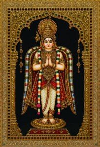 Tanjore Devotion Panel Canvas Wall Art 3x4 Feet – Floating Frame – Premium Digital Canvas Print – Living Room & Home Spiritual Wall Décor