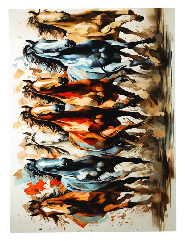 wild horses stampede canvas wall art