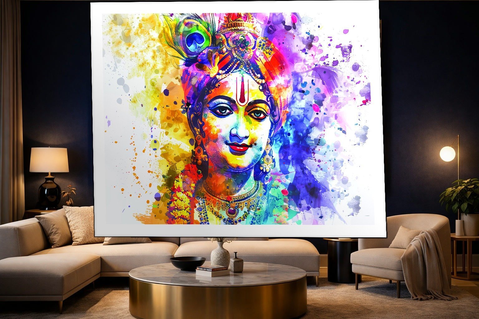 Krishna Art canvas wall art placement