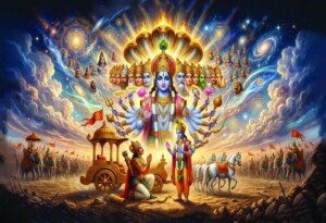 Vishvarupa Gita Vision Canvas Wall Art 3x4 Feet – Floating Frame – Premium Digital Canvas Print – Living Room & गृह आध्यात्मिक दीवार सजावट