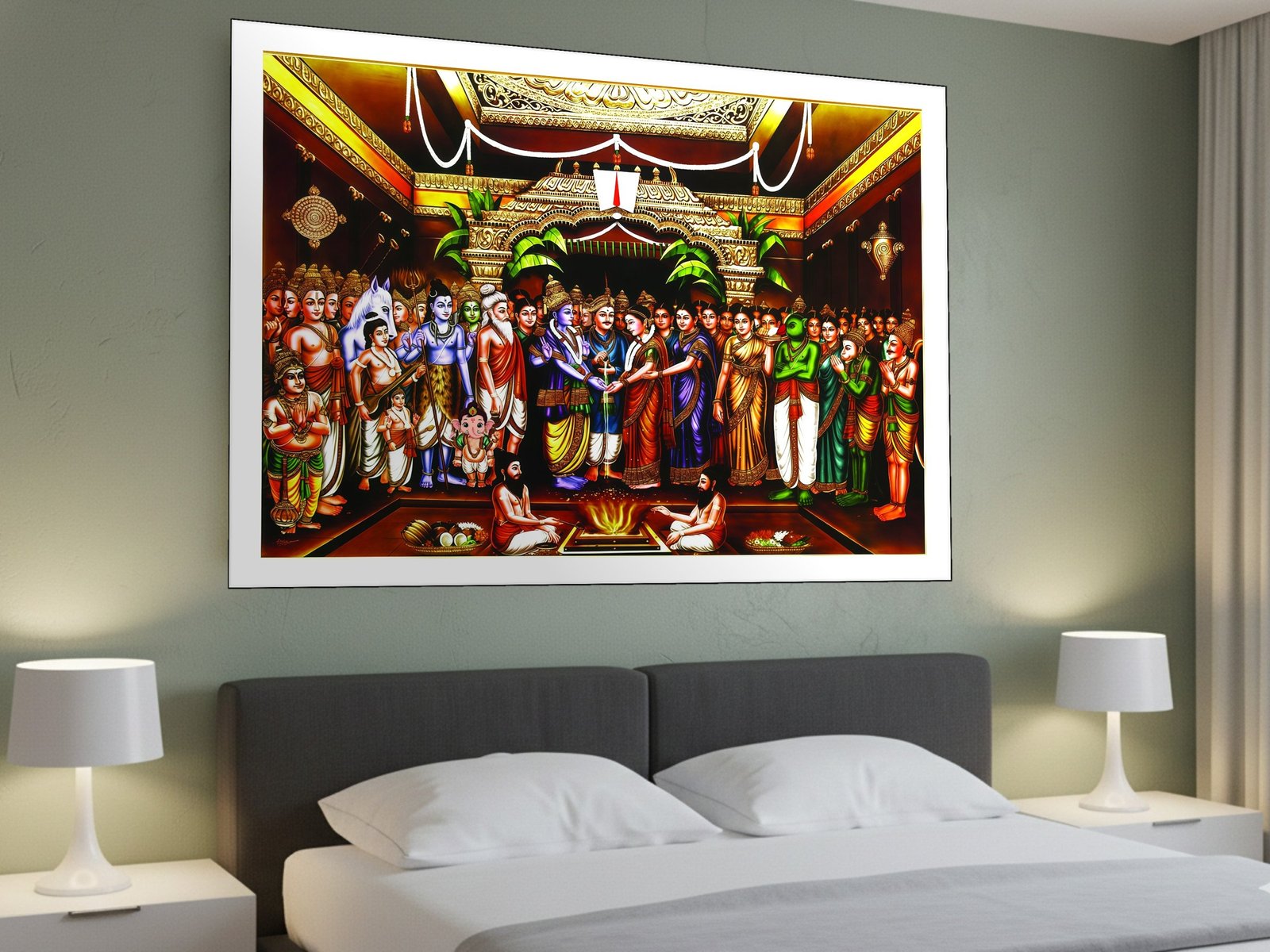 Ram Sita Wedding canvas wall art placement