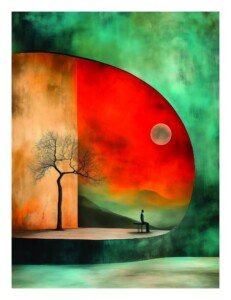 Man in Contemplation Canvas Wall Art 3x4 Feet – Floating Frame – Premium Digital Canvas Print – Living Room & गृह आध्यात्मिक दीवार सजावट