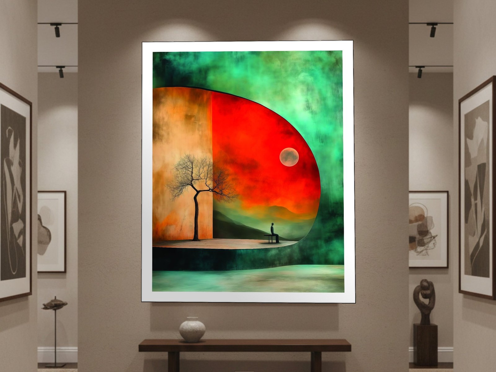 Man in Contemplation canvas wall art placement