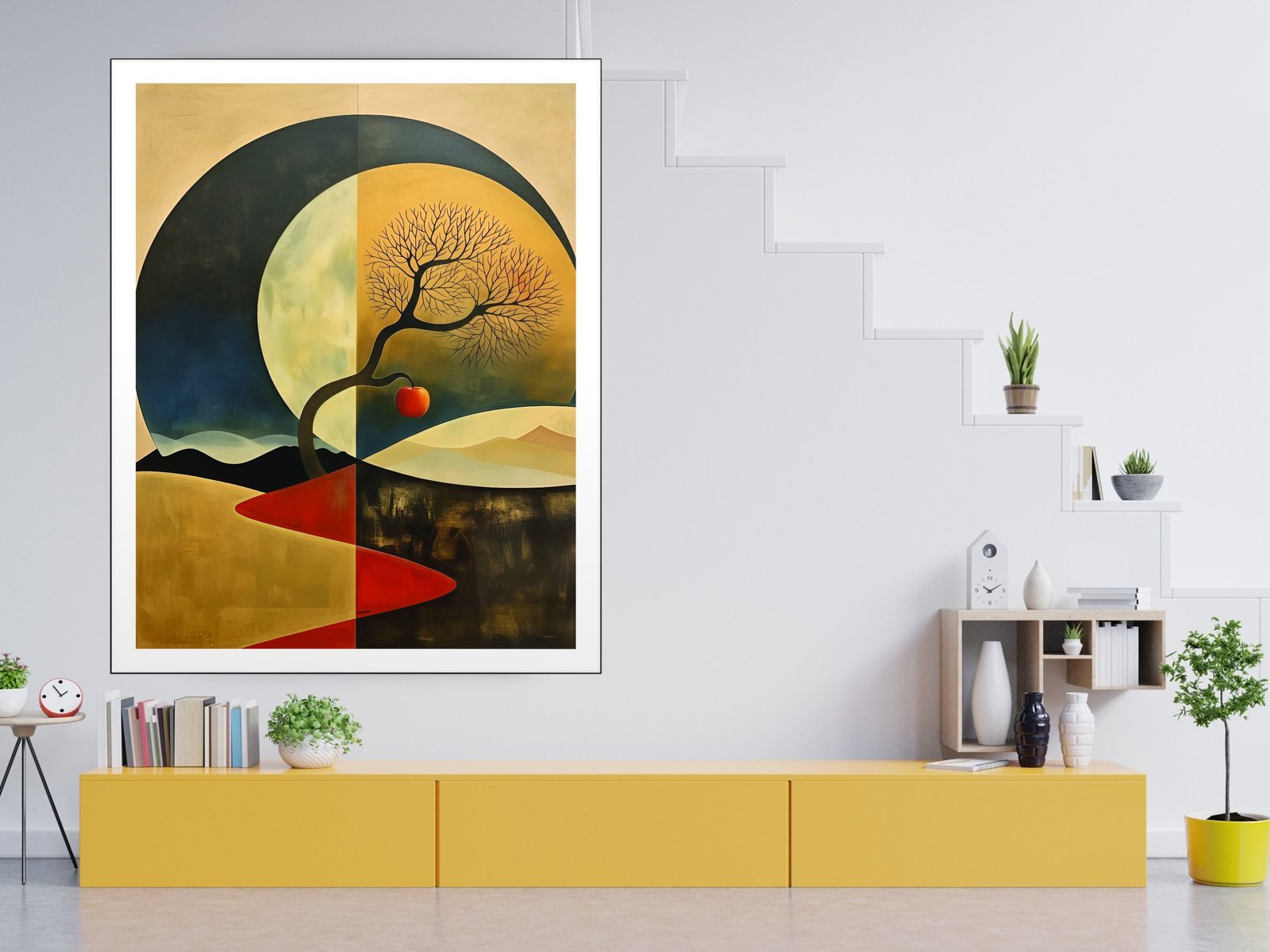 Tree Under Moonlight canvas wall art placement