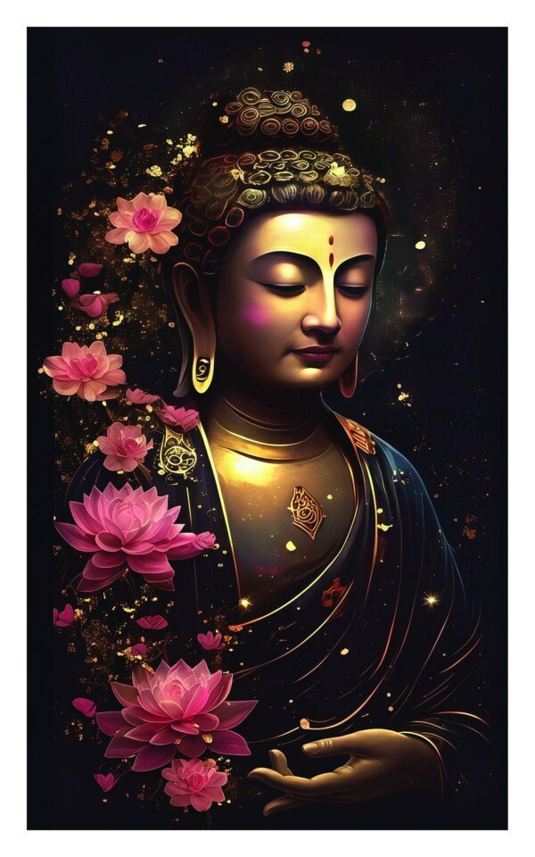 golden buddha canvas wall art