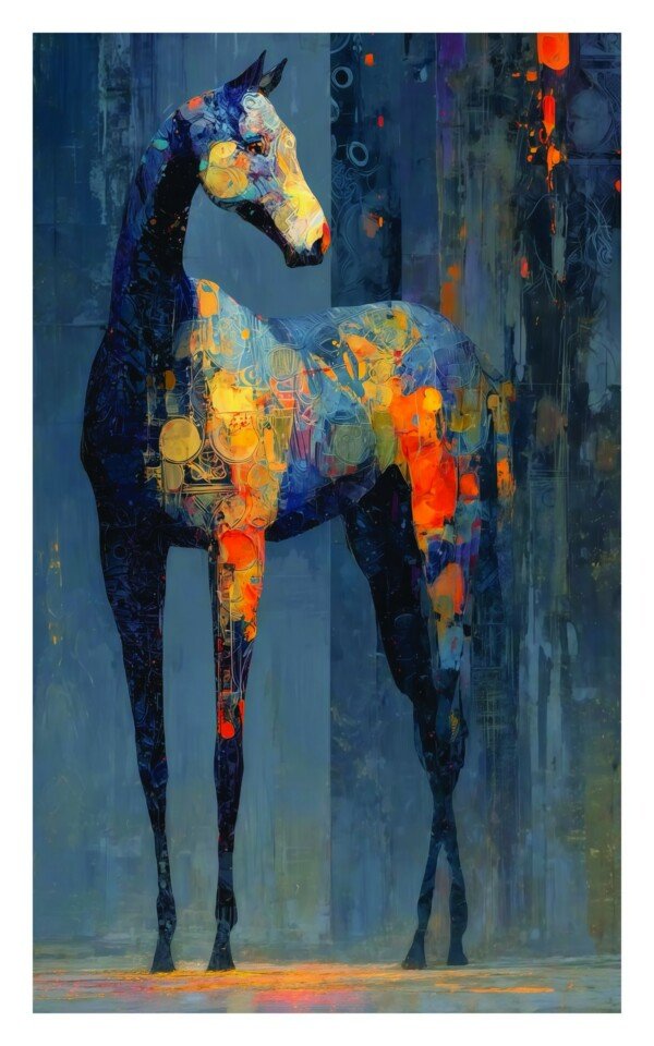 vibrant horse art canvas wall art