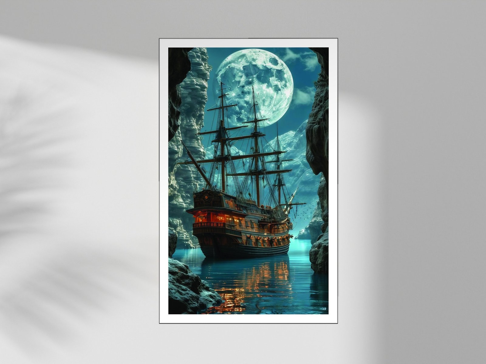 Moonlit Sailing Adventure canvas wall art placement