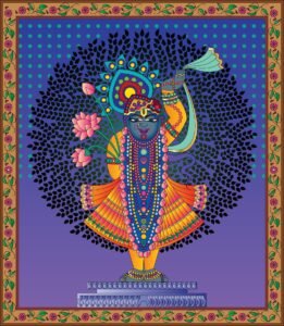 Krishna Standing Tall Canvas Wall Art 3x4 Feet – Floating Frame – Premium Digital Canvas Print – Living Room & Home Spiritual Wall Décor