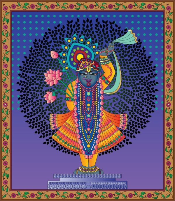 krishna standing tall canvas wall art