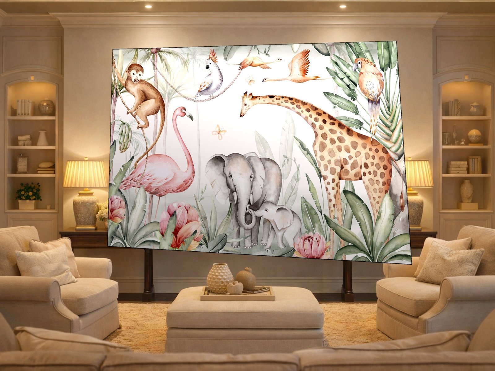 Safari Friends Nursery framed canvas wall art
