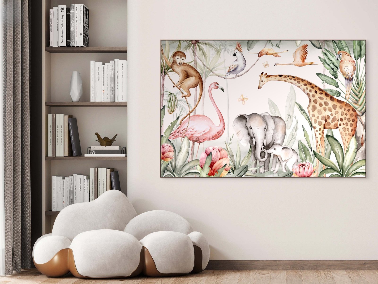 Safari Friends Nursery canvas wall art placement