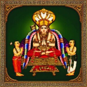 Tanjore Acharya Panel Canvas Wall Art 3x4 Feet – Floating Frame – Premium Digital Canvas Print – Living Room & गृह आध्यात्मिक दीवार सजावट