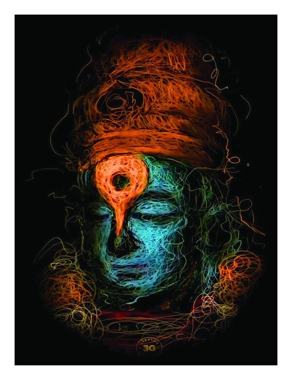 shiva meditation art canvas wall art