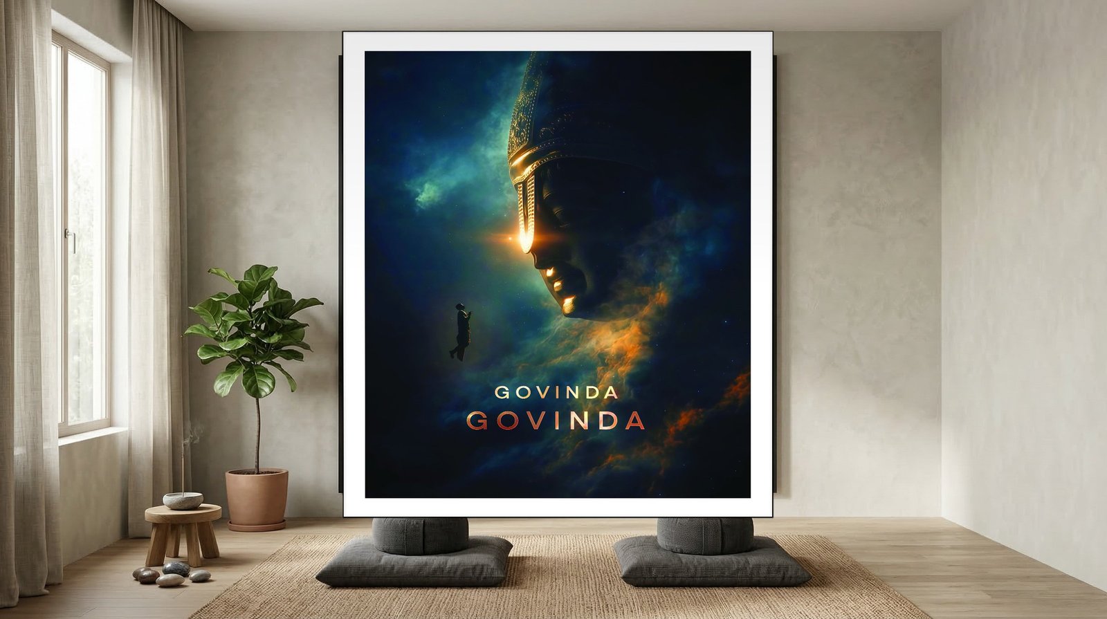 Mystical Govinda Poster canvas wall art placement