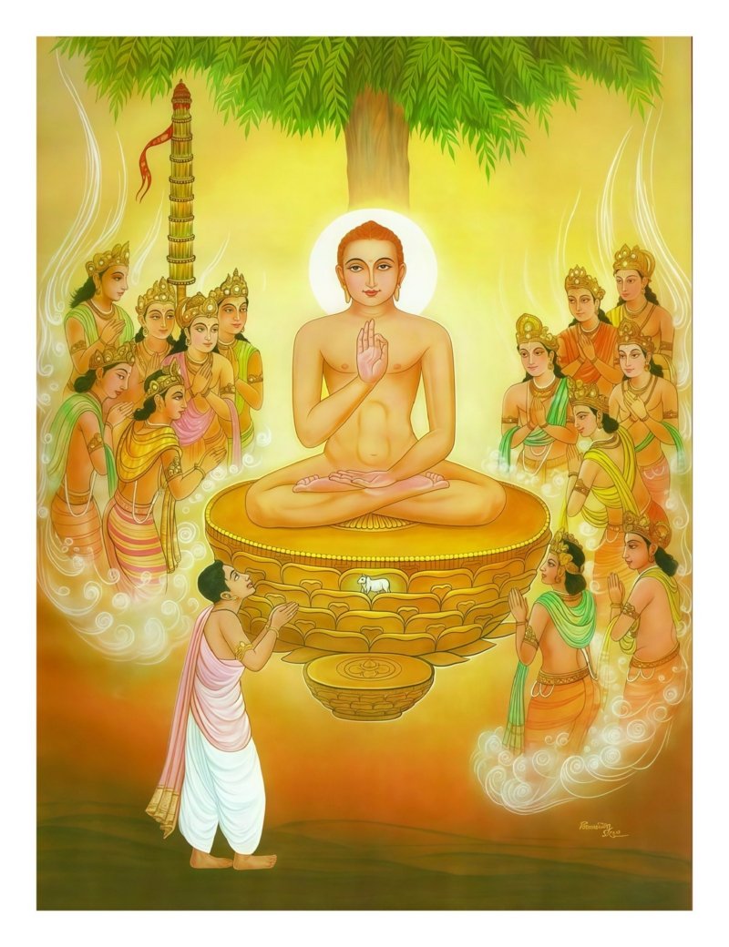 buddha enlightenment scene canvas wall art